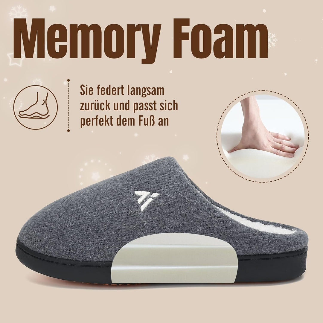Mishansha Herren Damen Warme Hausschuhe Winter Memory Foam Plüsch Pantoffeln rutschfest Slippers,Gr.