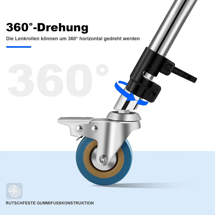 Soonpho 3 Stück Professionelle Lenkrollen Räder für C Stand Stativ, C Ständer Stativrollen, Haltbare