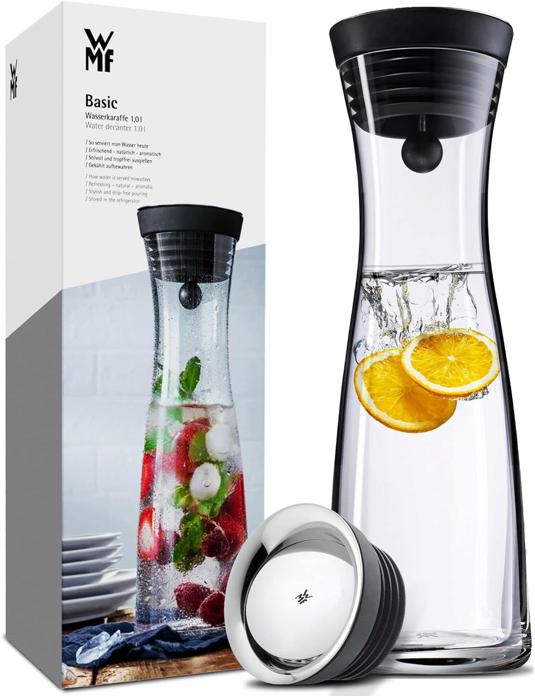 WMF Easy Longdrinkgläser Set 6-teilig, Cocktailglas 350ml, Kristallglas, bruchsicher & Basic Wasserk