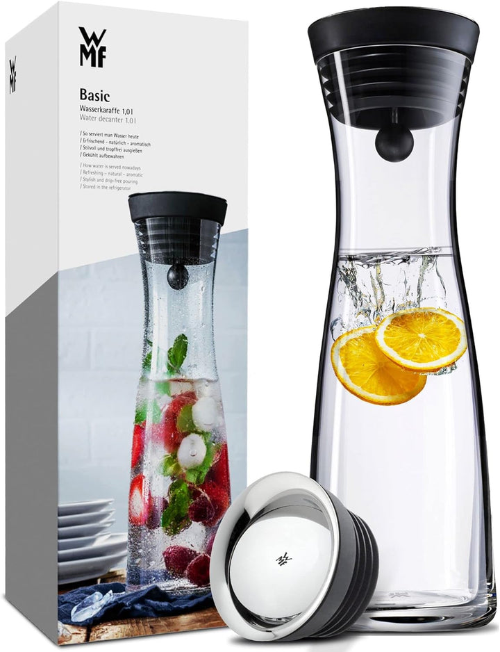 WMF Easy Longdrinkgläser Set 6-teilig, Cocktailglas 350ml, Kristallglas, bruchsicher & Basic Wasserk