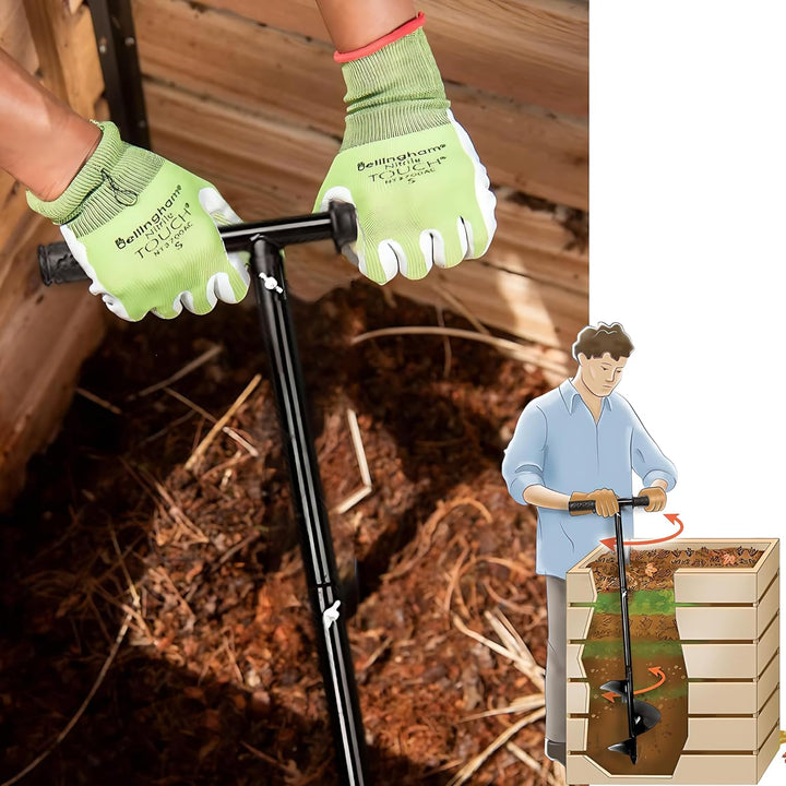 Kompost-Rührwerkzeug, Kompost-Drehstange, 84,8 cm, manueller Kompostbelüfter-Werkzeug, Pfannenwender