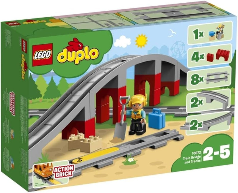 Unbekannt Lego Duplo Eisenbahnbrücke und Schienen, Ab 2 Jahre, 26 Teile