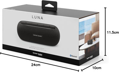 Harman Kardon Luna Bluetooth-Box in Schwarz – Tragbarer, wasserdichter Bluetooth-Lautsprecher – Bis