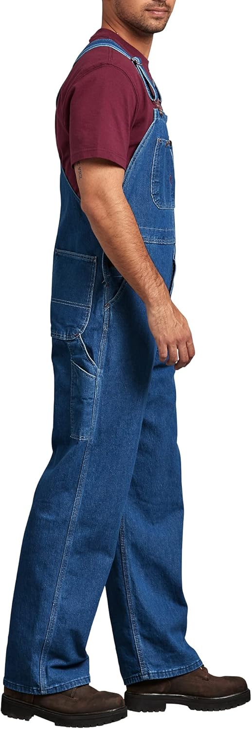 Dickies Herren Latzhose Duck Bib Overall 38W / 32L Blau (Rnsd Ind/Blu Rnb), 38W / 32L Blau (Rnsd Ind