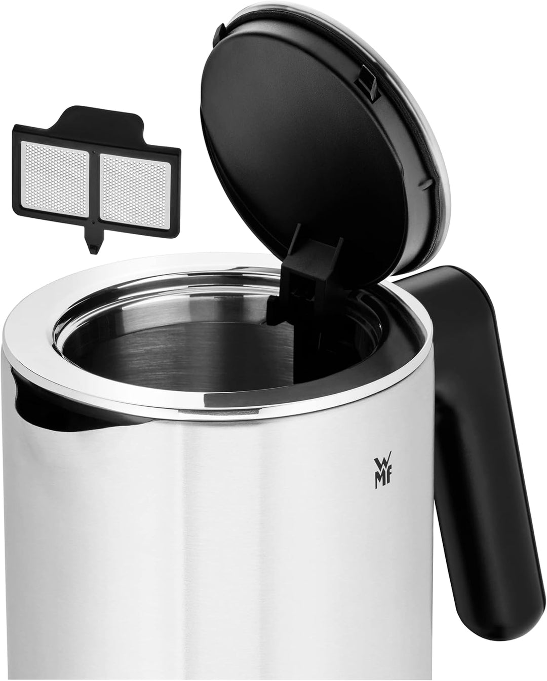 WMF Lumero Wasserkocher mit Temperatureinstellung 1,6l, elektrischer Wasserkocher Edelstahl-Kalkfilt