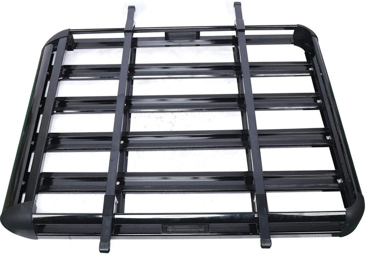 Schwarz Aluminium Dachgepäckträger Korb, Gepäckträger 127 x 97 cm, Gepäck Fracht Träger Kapazität 15
