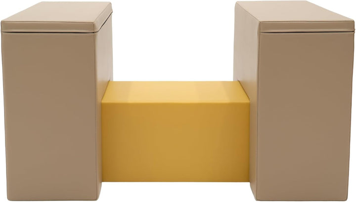 IGLU SOFT PLAY Kinder Indoor Kletterset Balance-Brücke (Beige Honey) | Veganes Leder | BPA- &amp; Phthal