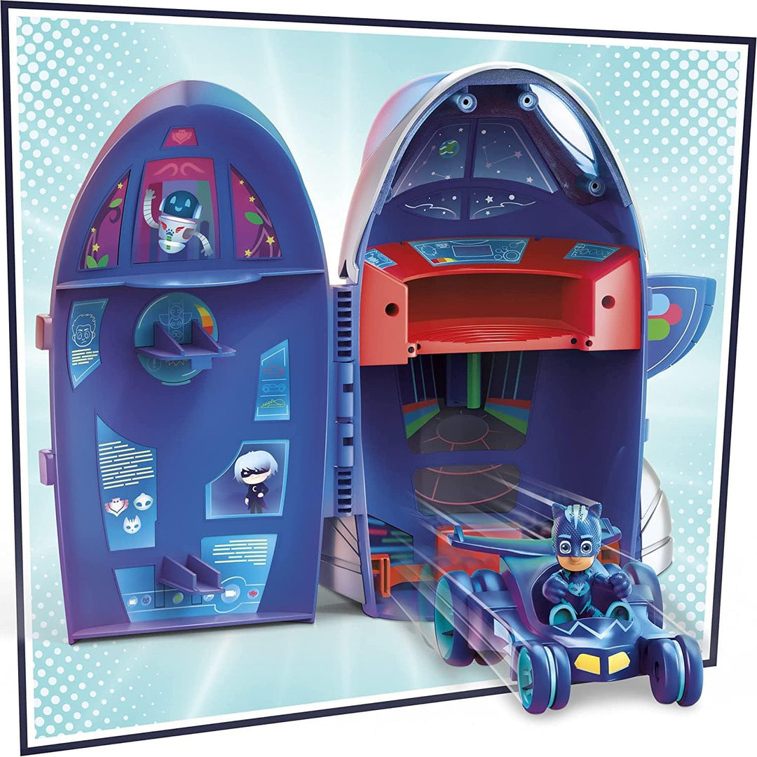PJ Masks 2-in-1-Hauptquartier Spielset, Hauptquartier und Rakete, Spielzeug für Kinder ab 3 Jahren,