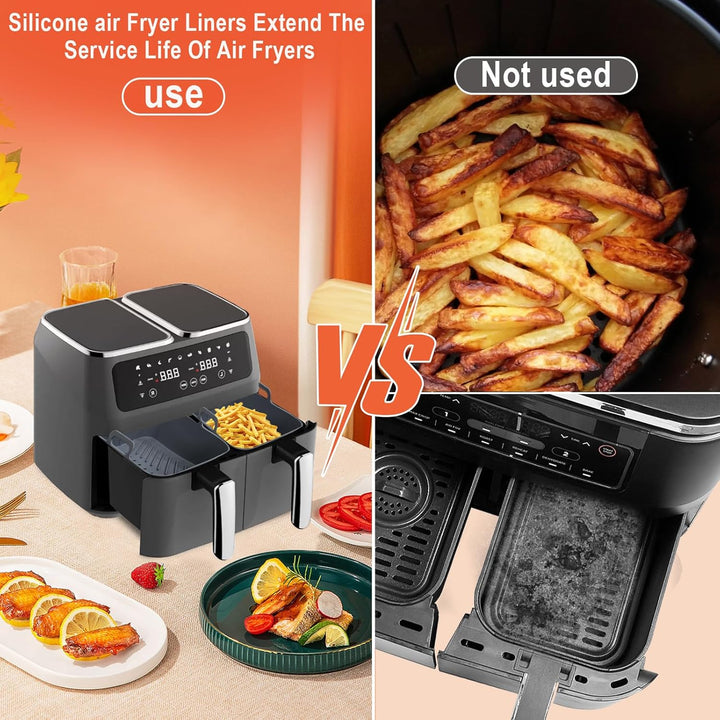 10 Set Heissluftfritteuse Zubehör,Airfryer Zubehör,150 PCS Backpapier,Elektrische Küchengeräte Zubeh