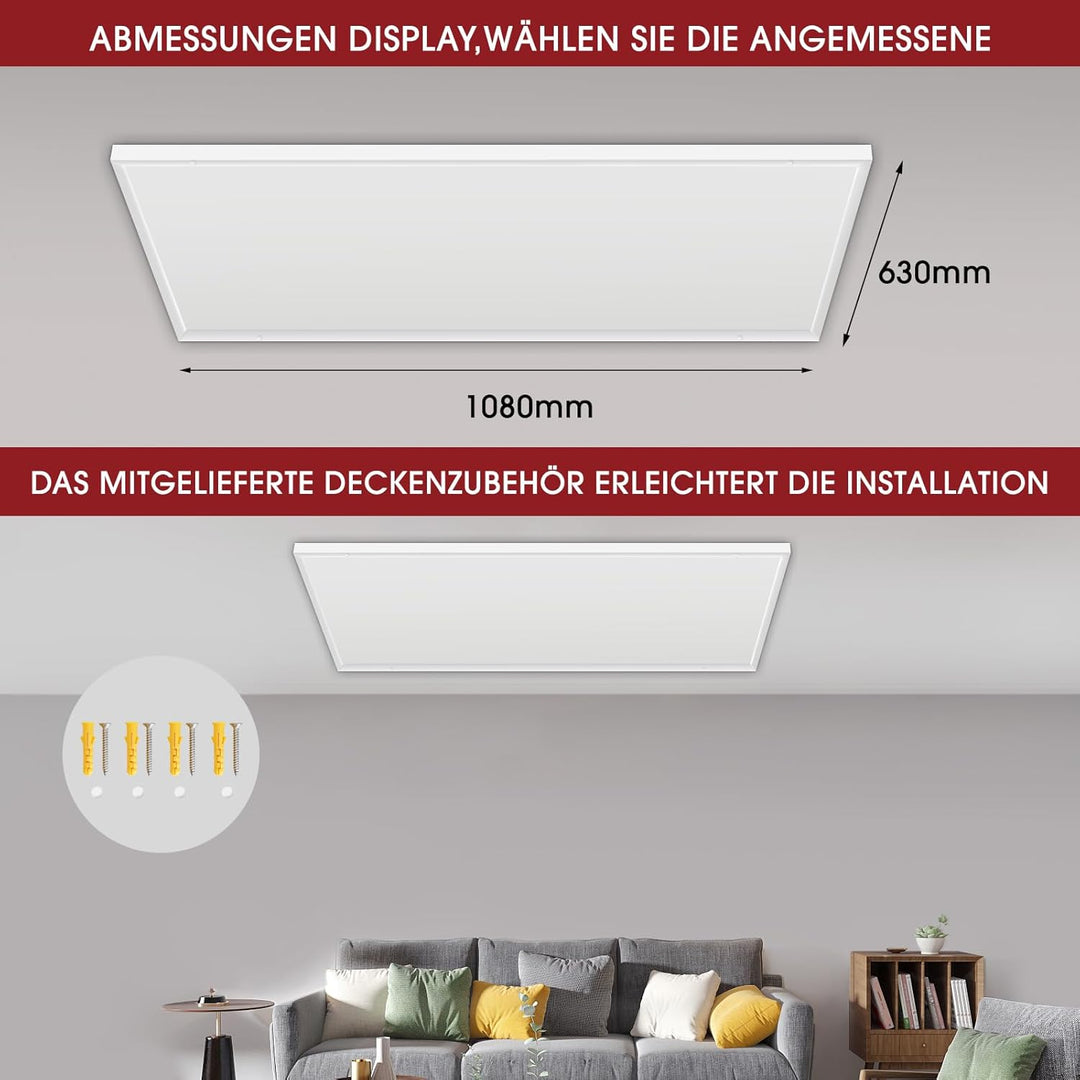 Infrarotheizung Deckenmontage 660W, Infrarotheizung Heizplatte Heizkörper Heizpaneel, Infrarot Decke