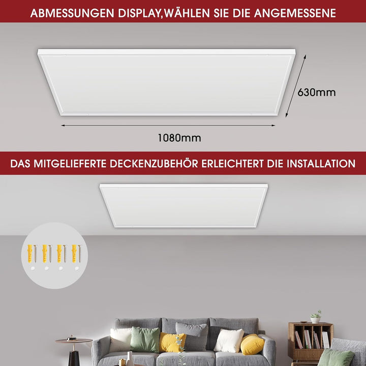 Infrarotheizung Deckenmontage 660W, Infrarotheizung Heizplatte Heizkörper Heizpaneel, Infrarot Decke