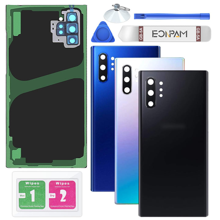 Eonpam Akkudeckel für Samsung Galaxy Note 10+ Plus N975 Rückseite Glas Original Backcover Back Glas