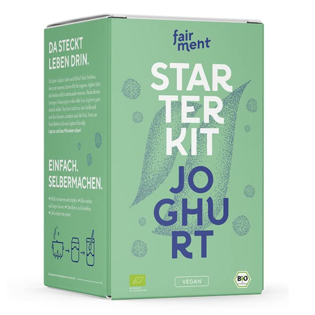 Fairment Starterkit veganer Joghurt – mit Joghurtbereiter und Zubehör - veganen Joghurt selber mache