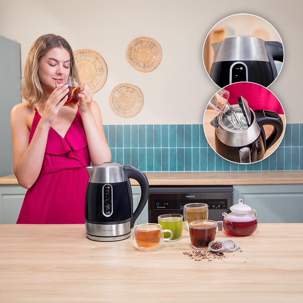 Cecotec Elektrischer Wasserkocher mit Digitalanzeige ThermoSense 400 VisionLight. Kapazität 1,7 Lite