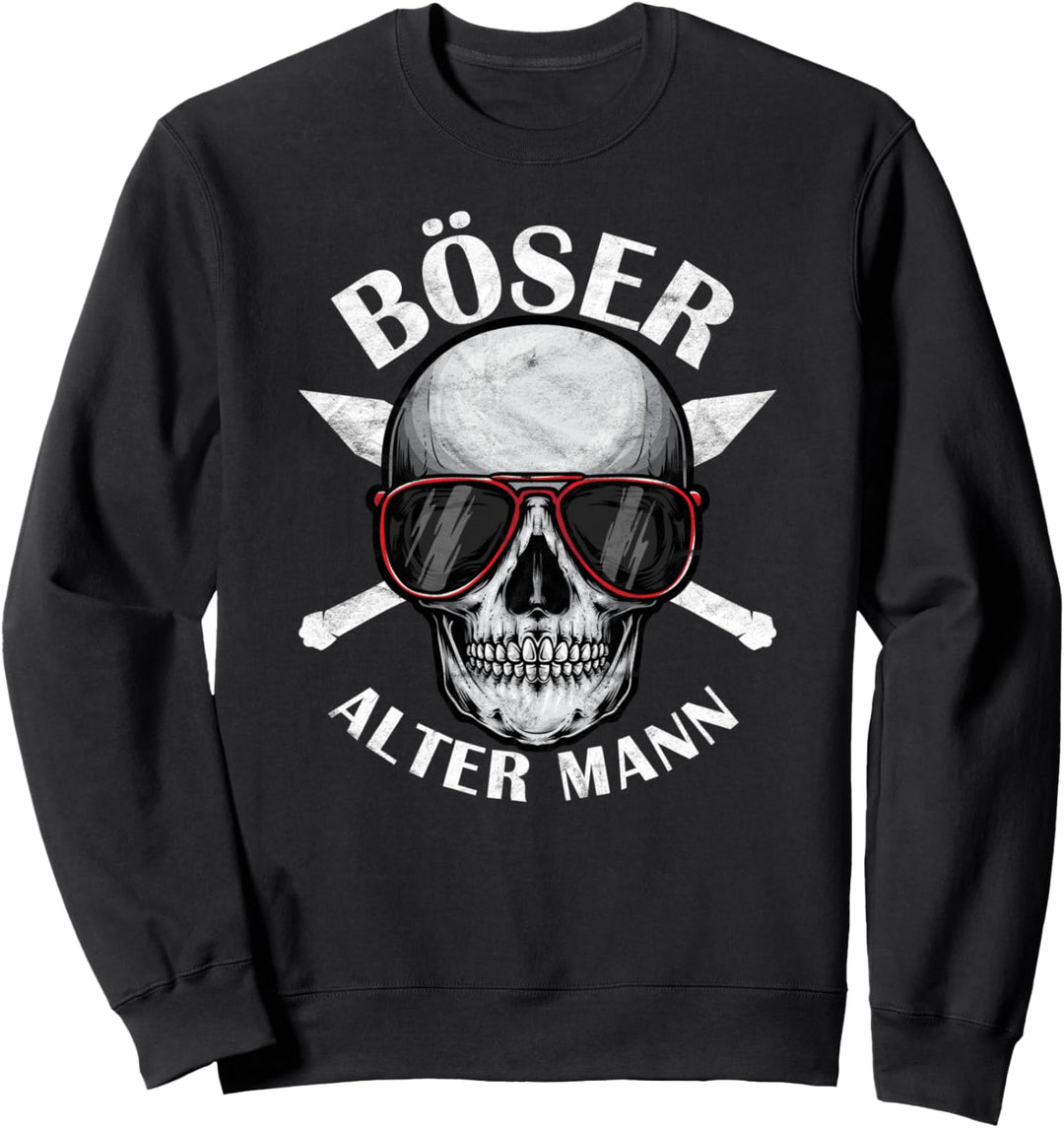 Böser Alter Mann Lustiges Geschenk Totenkopf Skull Papa Sweatshirt