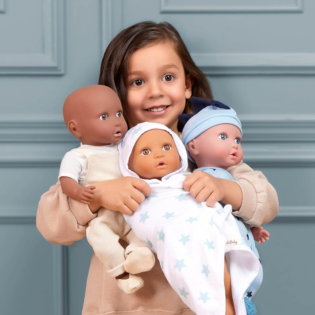 LullaBaby – 13-tlg. Puppenkleidung für 36 cm Baby Puppen – Strampler, Kapuzenhandtuch, Einteiler, T-