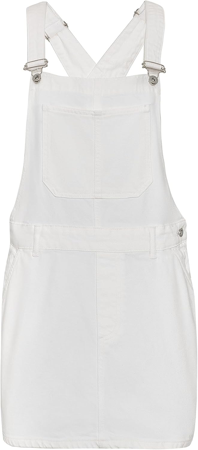 Redbridge Latzkleid Damen Jeansrock Denim Overall Baumwolle XS Weiss, XS Weiss