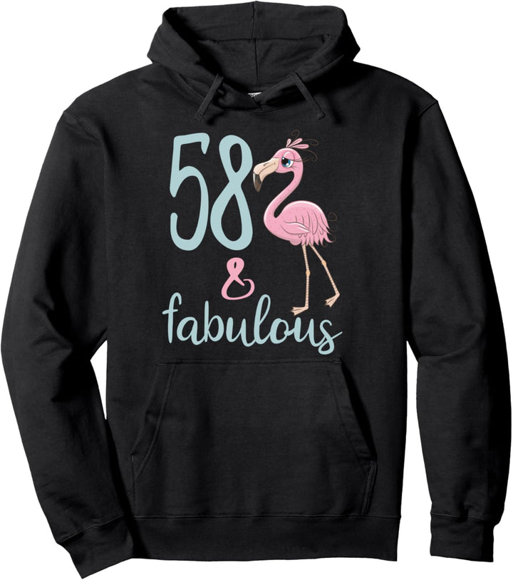 58. Geburtstag Mutter Ehefrau Geschenk 58 Jahre alt, süsses Flamingo-Outfit Pullover Hoodie