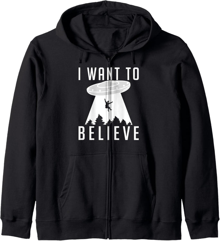 Lustiges Herren I want to believe Aliens UFO Entführung Kapuzenjacke