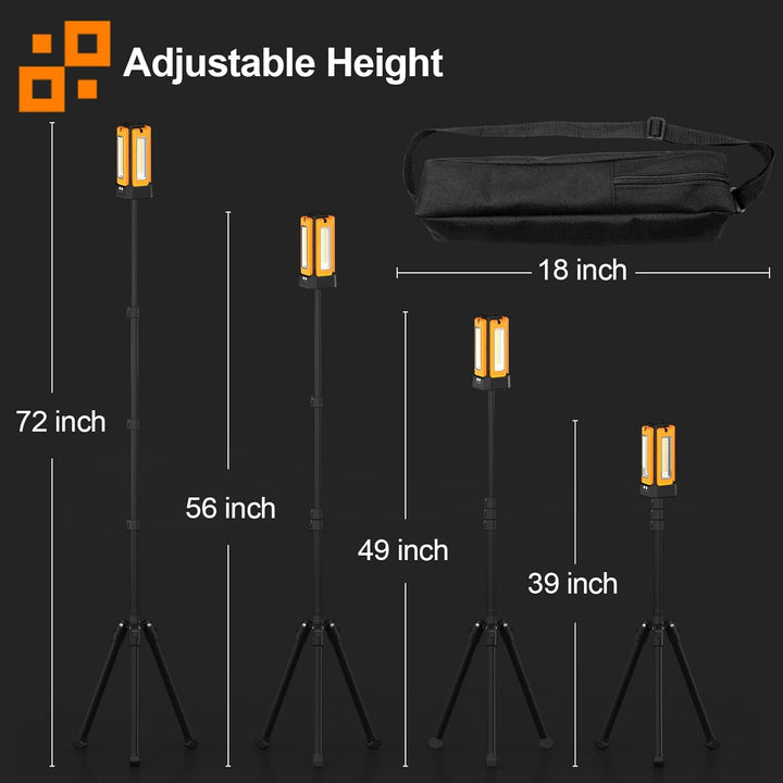 iodoo Solar-Akku LED Baustrahler mit Stativ, 13200mAh Kapazität Akku, 8000 Lumen Helligkeit LED Stra