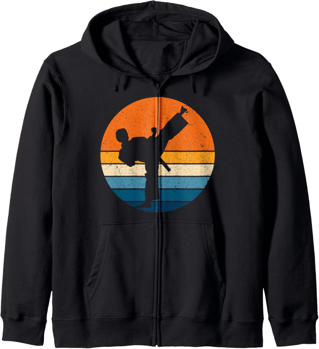 Taekwondo Sport Retro Vintage Sonnenuntergang Kampfkunst Kapuzenjacke