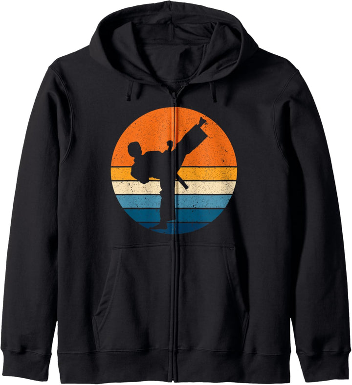 Taekwondo Sport Retro Vintage Sonnenuntergang Kampfkunst Kapuzenjacke