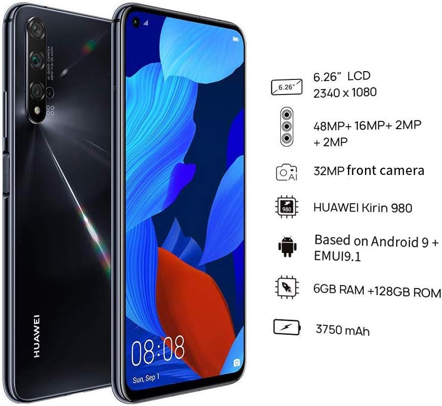 Huawei Nova 5T 128GB/6GB RAM Dual-SIM ohne Vertrag schwarz