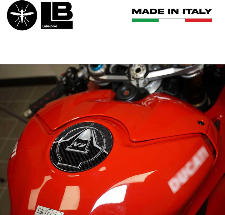 labelbike - 3D Aufkleber Schutz für Motorrad Tankdeckel kompatibel mit Ducati Panigale V2 2020-2022,