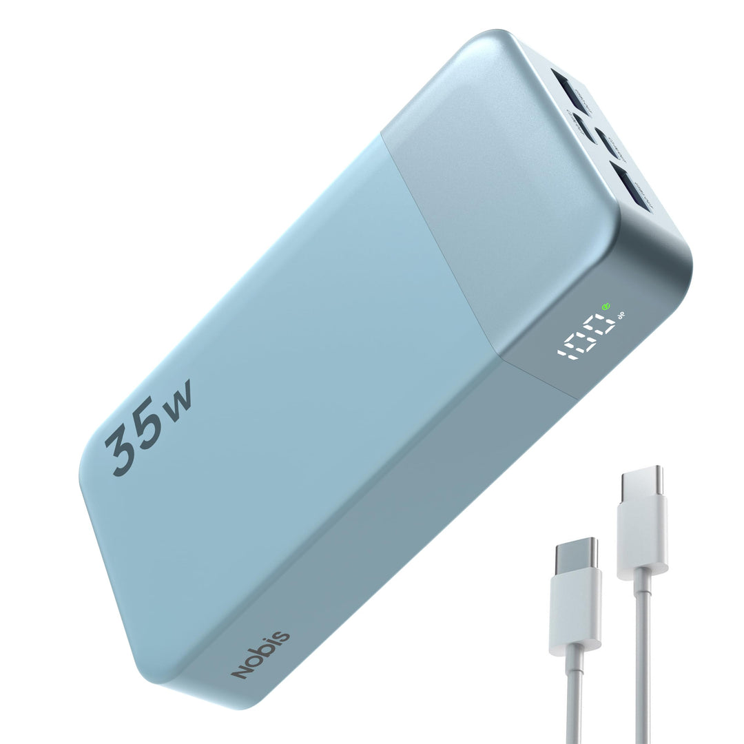 Nobis Power Bank, 20000mAh Tragbares Ladegerät, 35W USB C in & Out Schnellladung, 4 Ports Externes B