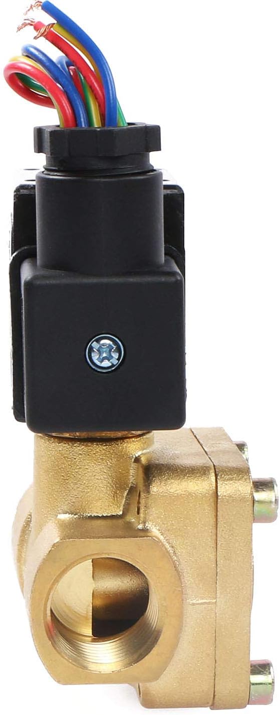 U.S. Solid 1/2" G 12 V DC Messing Magnetventil 0,1-16 Bar für Wasser Luft Gas Öl, NC, VITON, Vertika