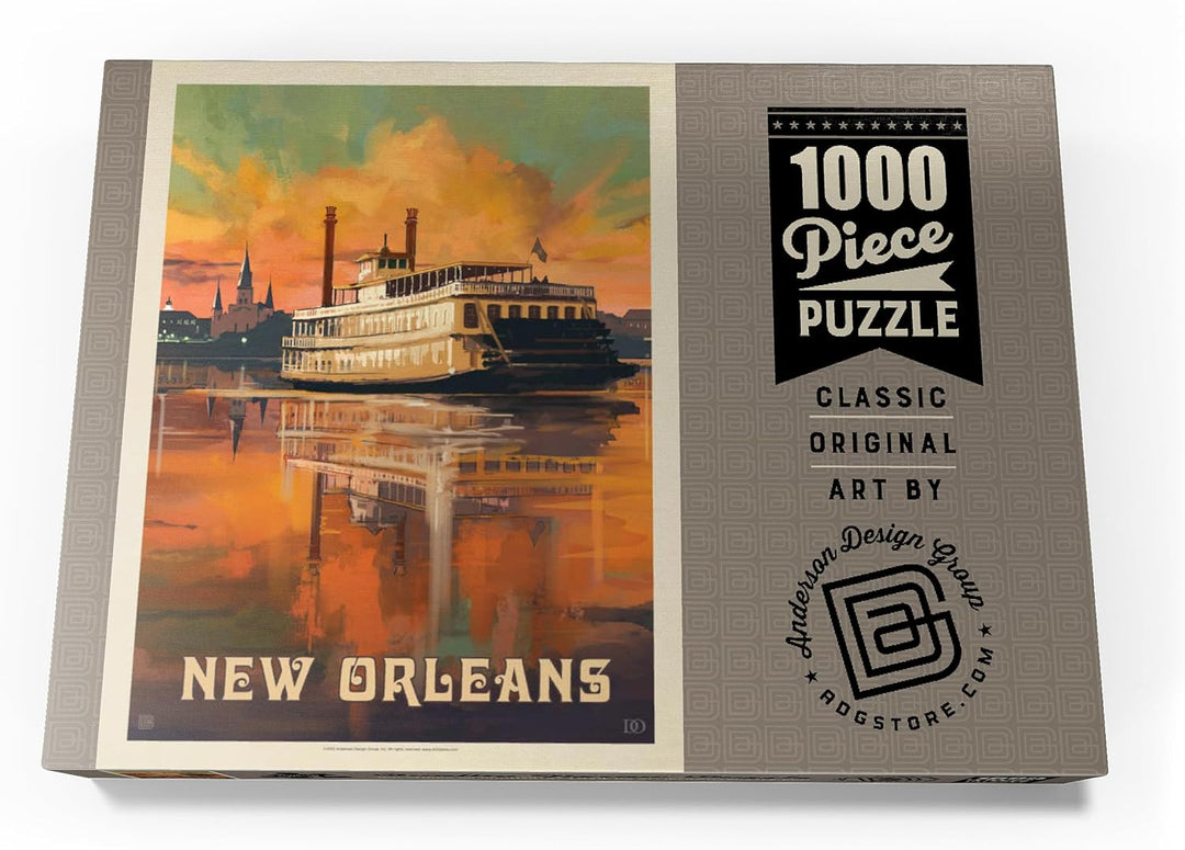 New Orleans: Riverboat, Vintage Poster - Premium 1000 Teile Puzzle - MyPuzzle Sonderkollektion von A