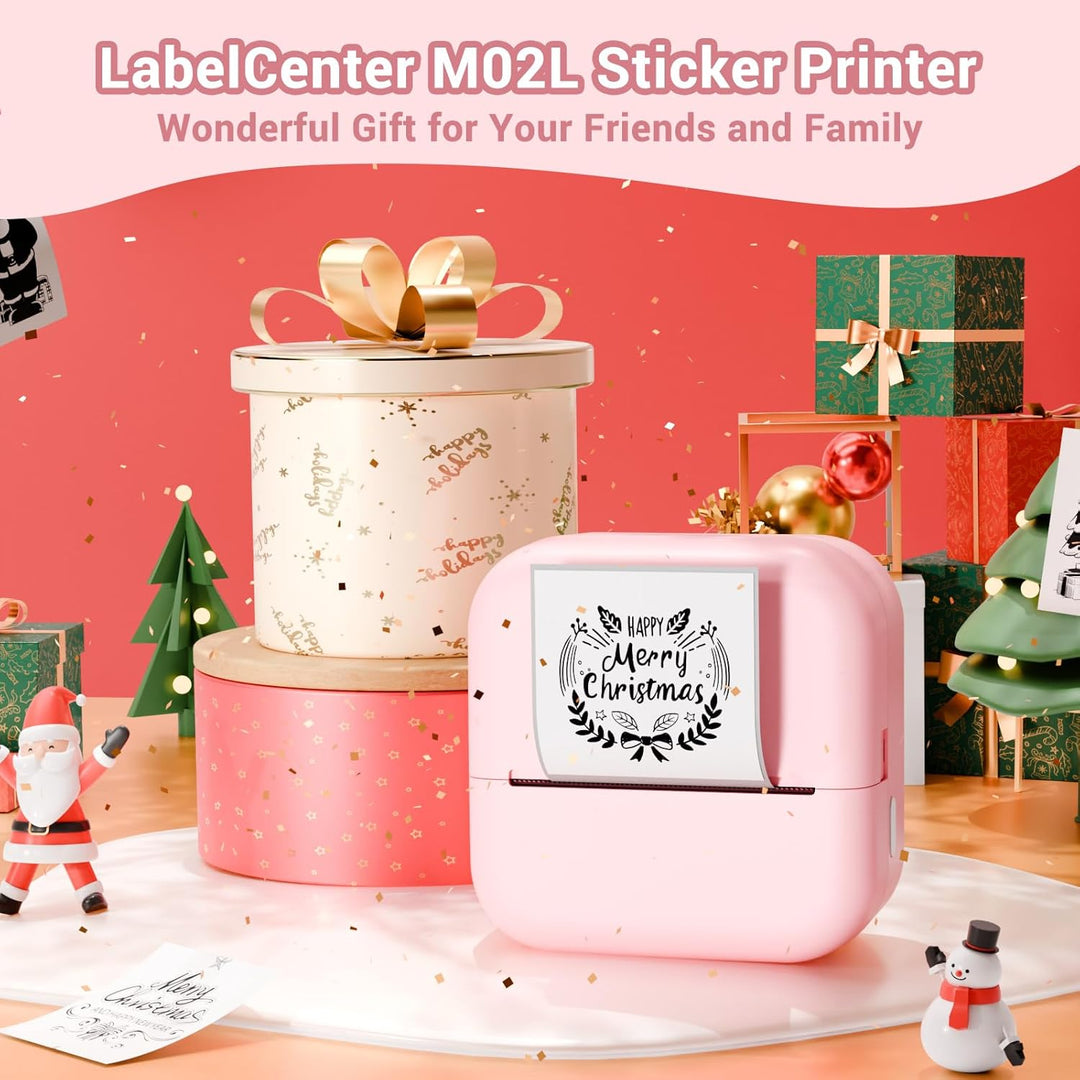 Mini Drucker M02L, Mini Drucker für Smartphone Fotodrucker Etikettendrucker Label drucker Sticker Dr