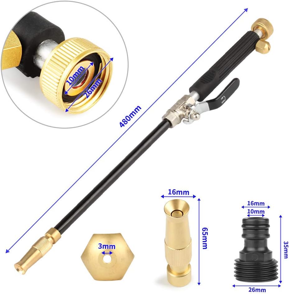 Remedare Hydro Jet Deep Hochdruck-Hochdruckreiniger mit Messing-Gartenschlauchende, 2 D¨¹sen f¨¹r di