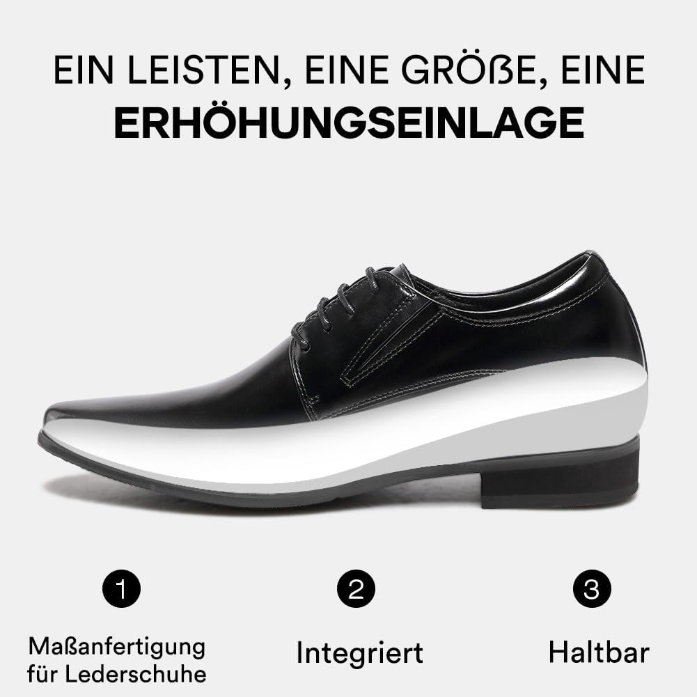 CHAMARIPA Elevator Schuhe Herren Schwarz Leder Oxford Schuhe Business Lace Up Schuhe Herren Anzugsch