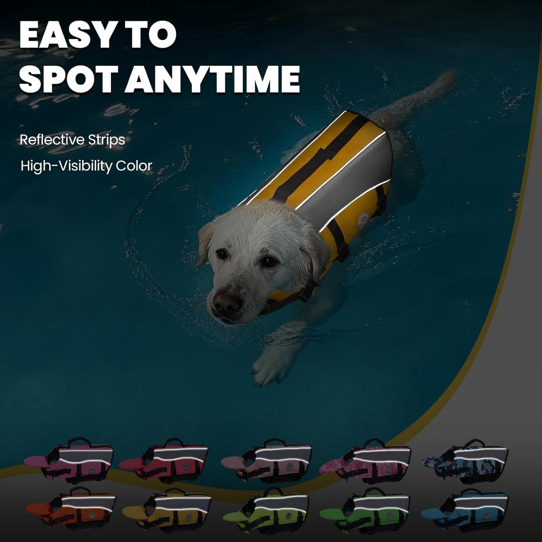 VIVAGLORY Front Float Schwimmweste Hund, Hundeschwimmweste für Bootfahren, Schwimmweste with Kopfstü