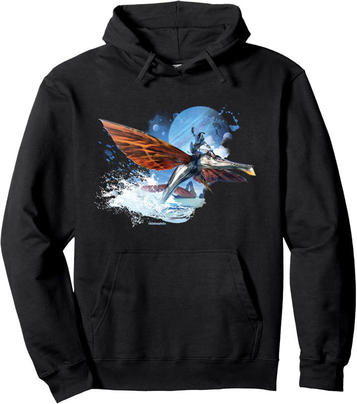 Avatar: The Way of Water Jake Sully Riding Skimwing Painted Pullover Hoodie