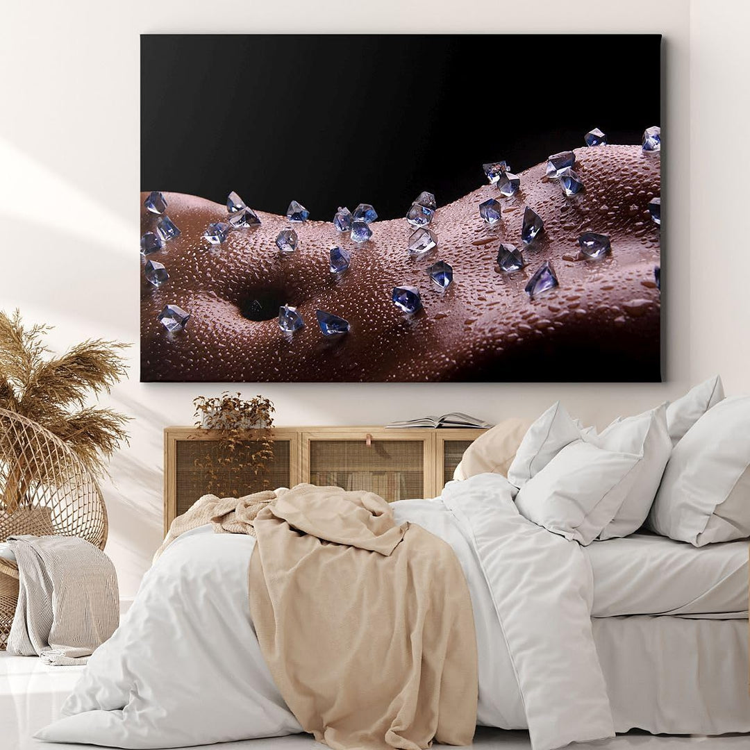 Bilder auf Leinwand Frau Körper Kristalle Wassertropfen Leinwandbild 70x50cm Wandbilder Dekoration W
