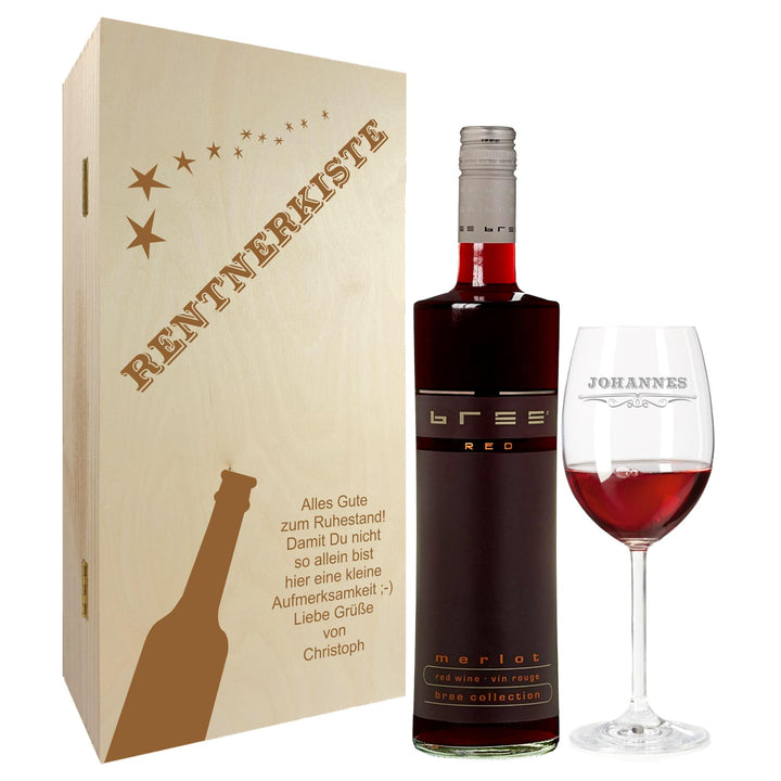Weinglas – Geschenkset – Weinglas mit Gravur – Wein Geschenksets – Geschenk zur Rente – Ruhestand –
