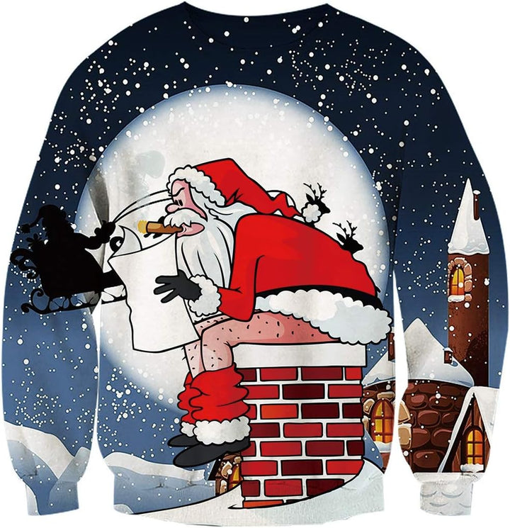 NEWISTAR Herren Ugly Christmas Sweater Sweatshirts 3D Weihnachtspullover Damen Hässlich Weihnachten