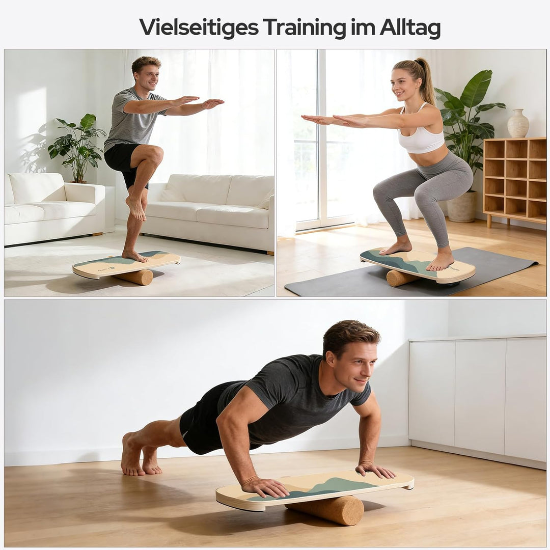 FunLife Balance Board aus Holz – Stabiler Gleichgewichtstrainer für Core Training, Fitness & Balance