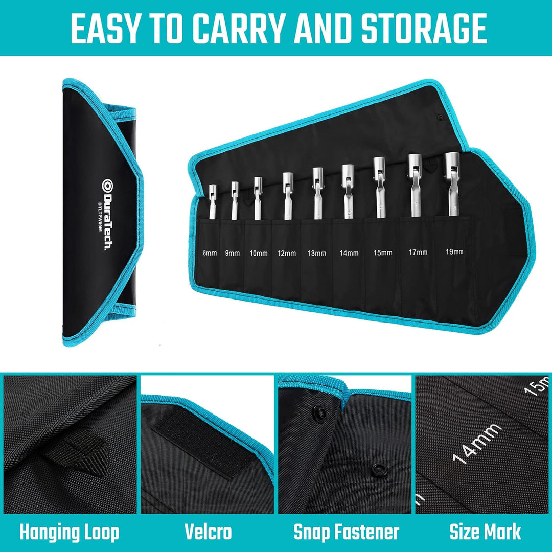 DURATECH Offener Ring-Steckschlüssel-Satz, Maul-Ringschlüssel mit flexiblen Köpfen Schraubenschlüsse