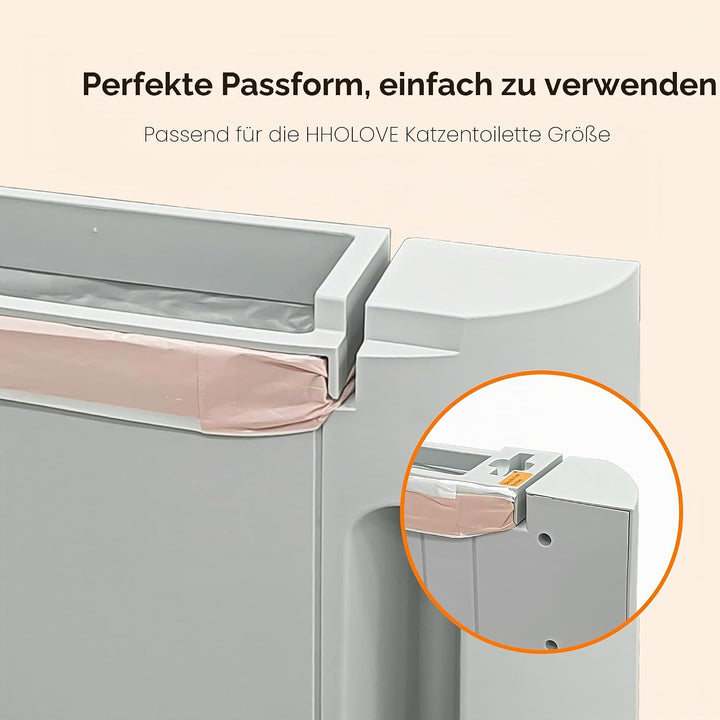 HHOLOVE Selbstreinigende Katzentoilette Müllsack, Katzentoilettenbeutel mit Zugbändern, 3 Rollen, 60