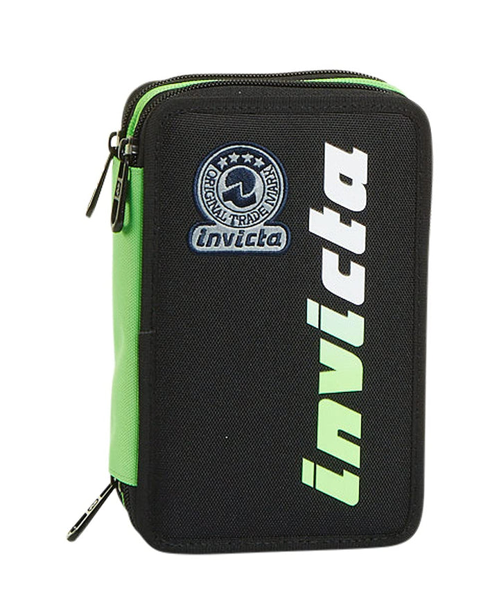 Invicta Federmäppchen, Mäppchen, mehrfarbig, Federtasche für Schreibwaren, Etui mit Stiften, Kugelsc