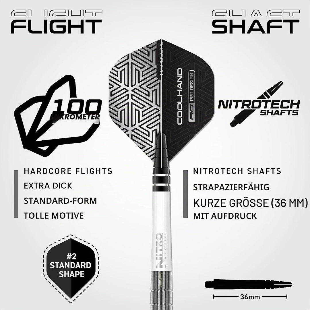 RED DRAGON Luke Humphries TX Softip Serie Premium Wolfram Dart Set mit Flüge und Schäften 18G 1, 18G