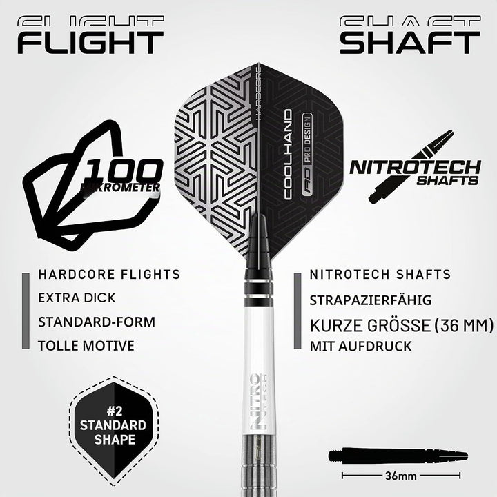 RED DRAGON Luke Humphries TX Softip Serie Premium Wolfram Dart Set mit Flüge und Schäften 18G 1, 18G