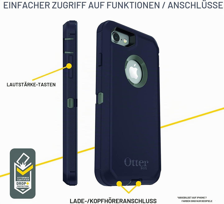 OtterBox Defender Hülle für iPhone 7/8/SE 2. gen/SE 3. gen, stossfest, sturzsicher, ultra-robust, sc
