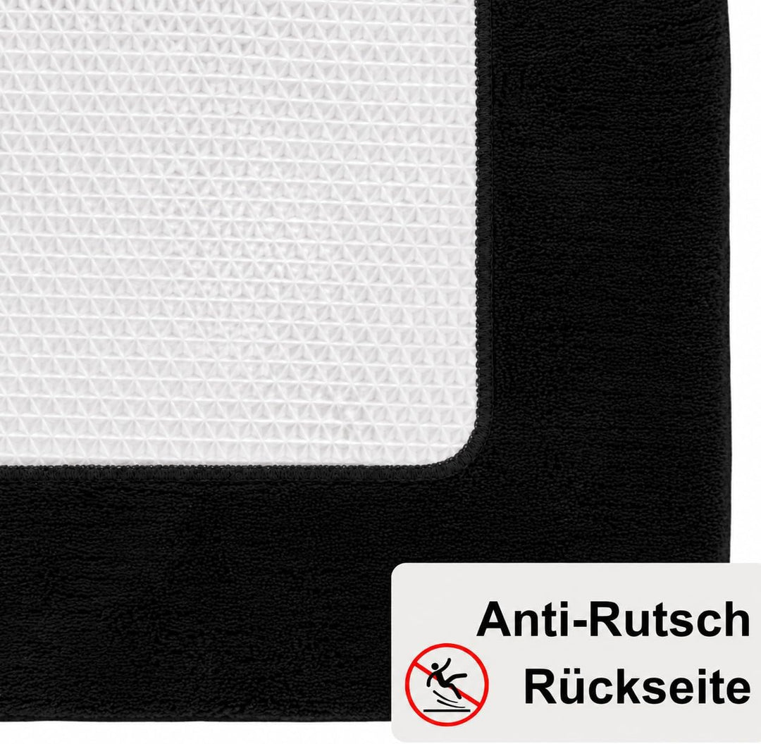 Brandsseller Badematte 70x120 cm Badezimmerteppich Badvorleger Badeteppich Schwarz