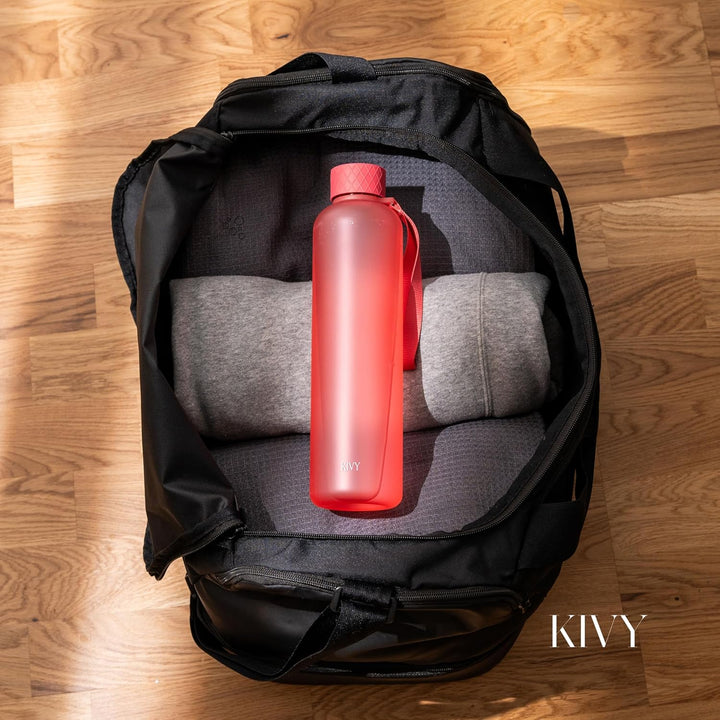 KIVY Trinkflasche 1l - Kohlensäure geeignet & Auslaufsicher - Für Sport, Schule & Büro - Sport Trink