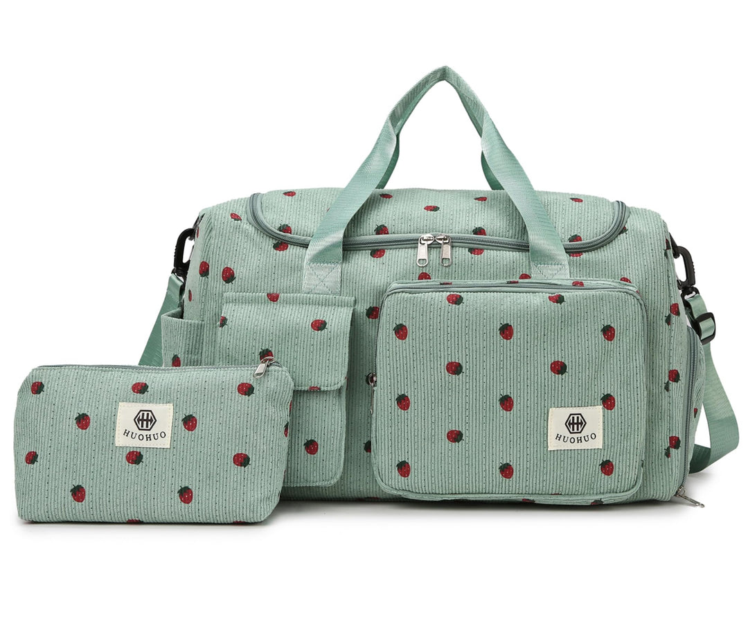 Sporttasche Kinder Reisetasche Mädchen Damen mit Schuhfach und Nassfach Cord Schwimmtasche Weekender