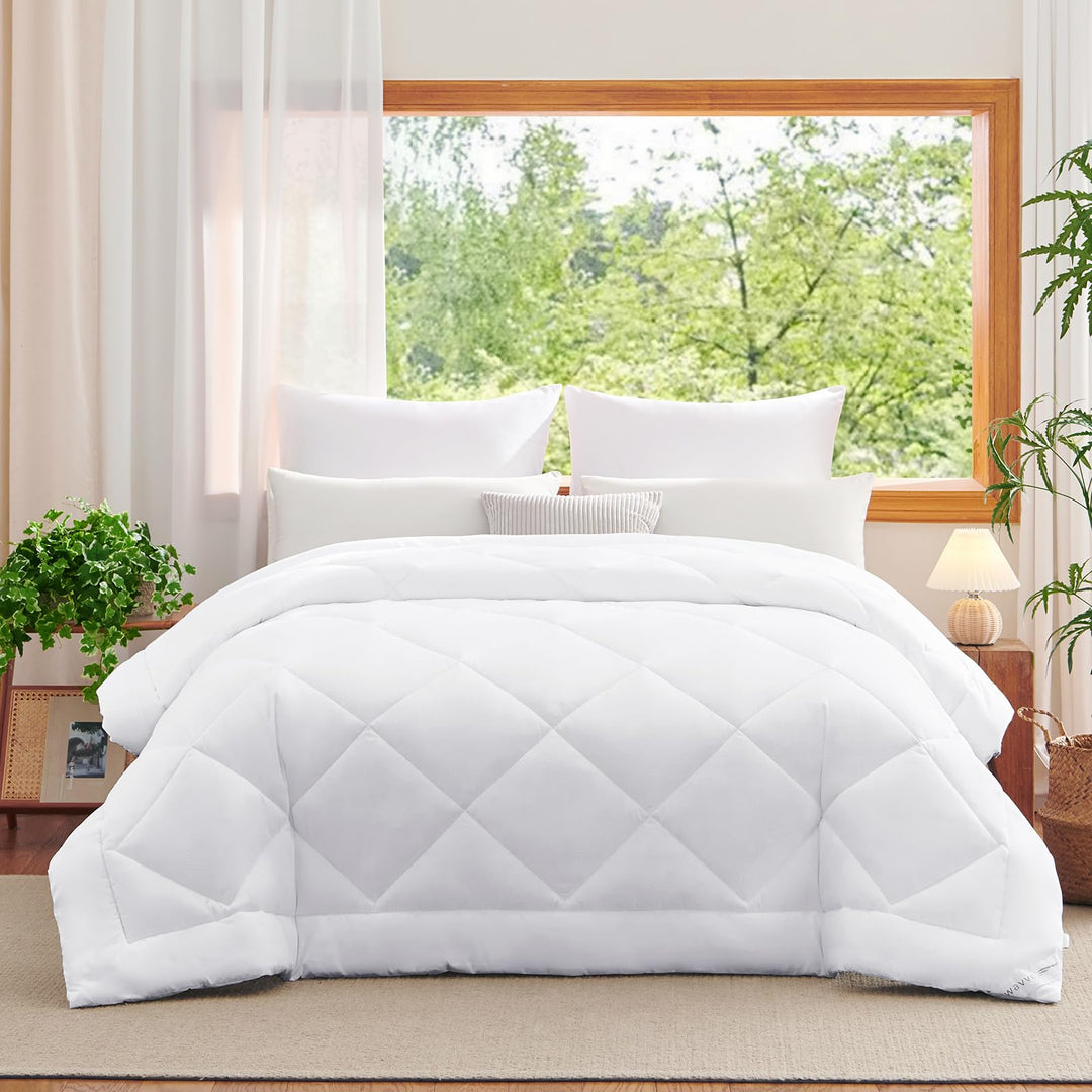 WAVVE Bettdecke 240x220 cm Ganzjahresdecke 4 Jahreszeiten, Steppdecke 300gsm Mikrofaser 220x240, Sup